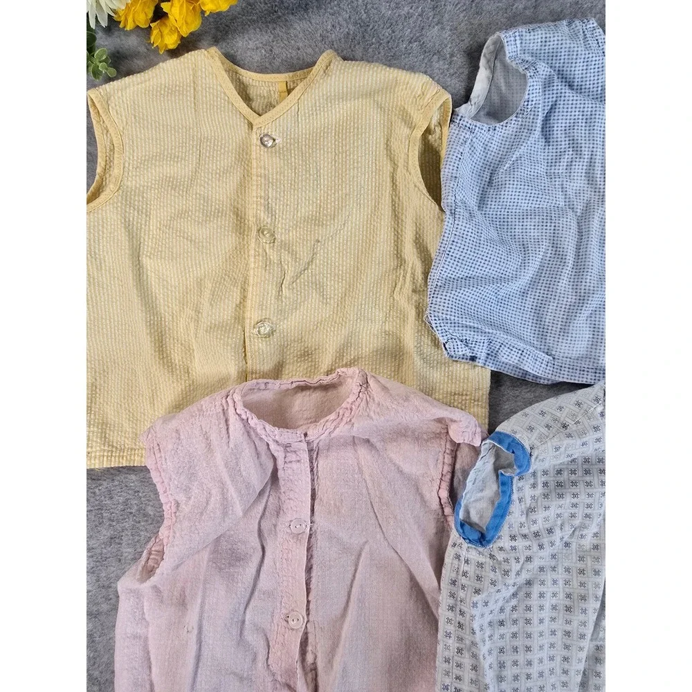 Vintage 60s/70s Baby Clothes Lot 12pc Mixed Infant Outfits Pastel 0-12M Retro - Picture 8 of 16